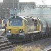 change of power for 6L87, 70 014 takes on the tank train to West Thurrock.